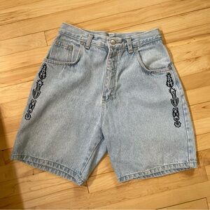 vintage high waisted embroidered shorts